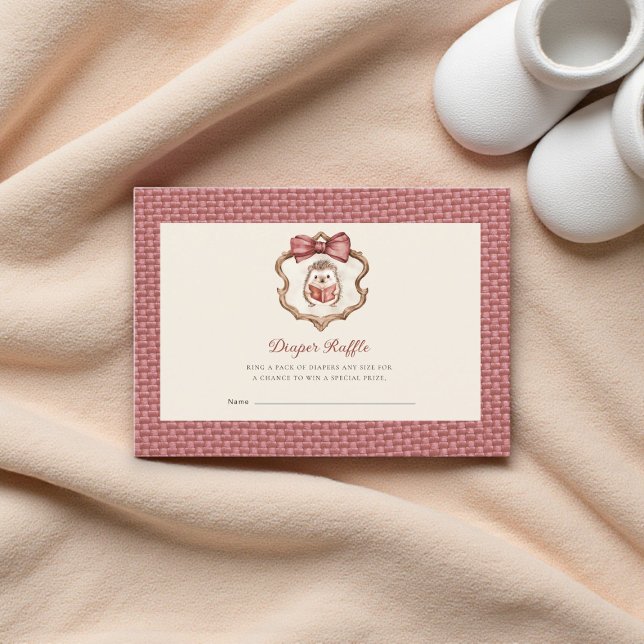Carte D'accompagnement Cute Hedgehog Baby Shower Diaper Raffle  (Créateur téléchargé)