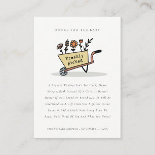Carte D'accompagnement Cute Jaune Panier Floral Livres Pour Baby shower