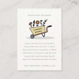 Carte D'accompagnement Cute Jaune Panier Floral Livres Pour Baby shower