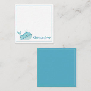 Carte D'accompagnement Cute Nautical Blue Whale personnalisée