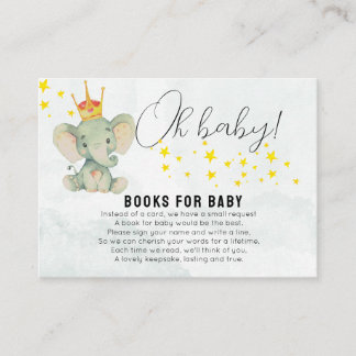Carte D'accompagnement Cute OhBaby Gender Neutral Elephant Books for Baby