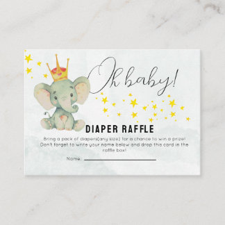 Carte D'accompagnement Cute OhBaby Gender Neutral Elephant Diaper Raffle 