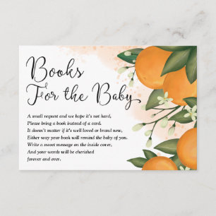Carte D'accompagnement Cute Orange Citrus Greenery Livres pour bébé