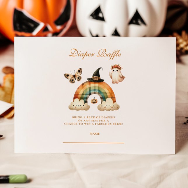 Carte D'accompagnement Cute Rainbow Halloween Diapper Raffle (Créateur téléchargé)