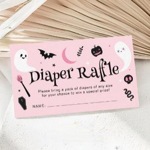 Carte D'accompagnement Cute rose Halloween Baby shower Déchets Raffle