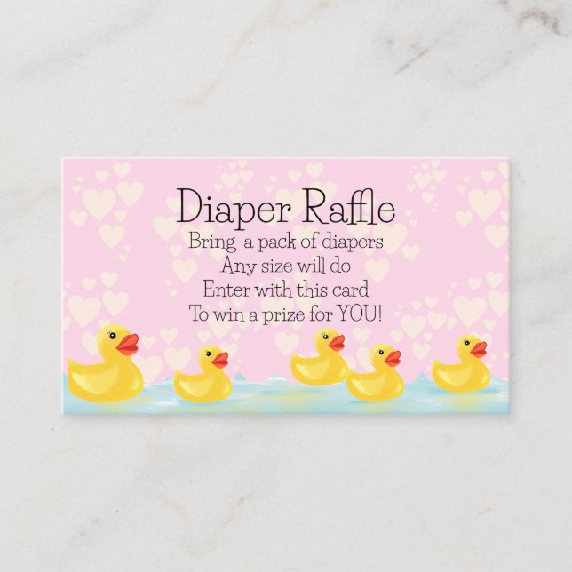 Carte D'accompagnement Cute rose Jaune Baby shower de canard en caoutchou (Devant)