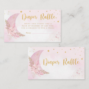 Carte D'accompagnement Cute Rose Sur La Lune Baby shower Déchets Raffle