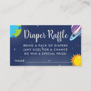 Carte D'accompagnement Cute Space Planet Galaxy Baby shower Déchets Raffl