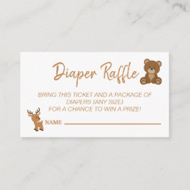 Carte D'accompagnement Cute Teddy Bear Deer Déchets Baby shower Raffin Ga
