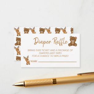 Carte D'accompagnement Cute Teddy Bear Deer Déchets Baby shower Raffin Ga