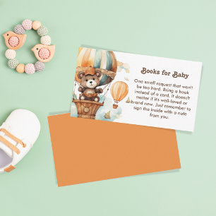 Carte D'accompagnement Cute Teddy Bear Woodland Books for Baby shower