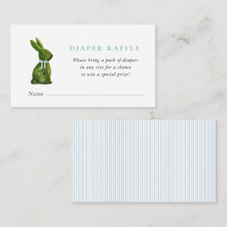 Carte D'accompagnement Cute Topiary Rabbit Baby boy shower diaper raffle 
