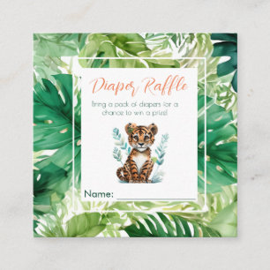 Carte D'accompagnement Cute Tropical Tiger Baby shower Déchets Raffle