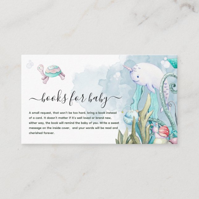 Carte D'accompagnement Cute Under the Sea Baby showers Livres pour bébé (Devant)