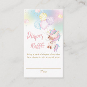 Carte D'accompagnement Cute Unicorn Baby Girl Douche Déchets Raffle