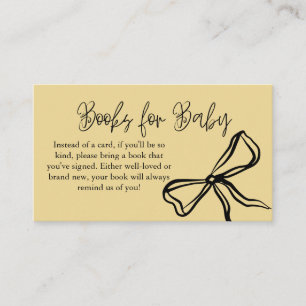 Carte D'accompagnement Cute Vintage Bow Books Jaune Noir pour bébé