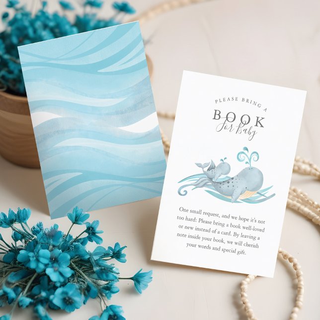 Carte D'accompagnement Cute Whimsical Mommy & Baby Whale Livres Pour Bébé (Cute Whimsical Mommy & Baby Whale Books For Baby Enclosure Card)