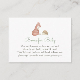 Carte D'accompagnement Cute Woodland Animaux Livres pour Baby shower