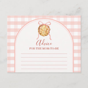 Carte D'accompagnement Cutie Pie Pastel Rose Gingham Conseils Pour Maman