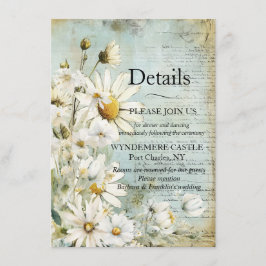 Carte D'accompagnement Daisy Blanc Élégant