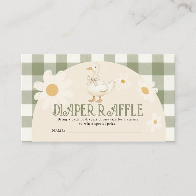 Carte D'accompagnement Daisy Green Goose Baby shower Daisy Raffle (Devant)
