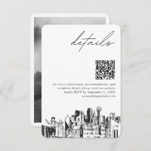 Carte D'accompagnement Dallas Détails du Mariage QR Code Petit