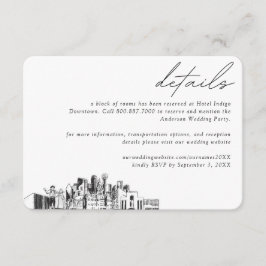 Carte D'accompagnement Dallas Mariage Hotel Détails du bloc de chambre