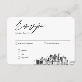 Carte D'accompagnement Dallas Mariage traditionnel RSVP Options de repas
