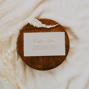 Carte D'accompagnement DARCY Moderne minimaliste Ivoire Or Display Douche