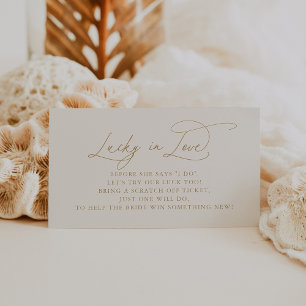 Carte D'accompagnement DARCY Moderne Minimaliste Ivory Or Amour Chanceux