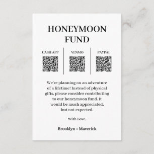 Carte d'accompagnement de code QR pour le fonds de