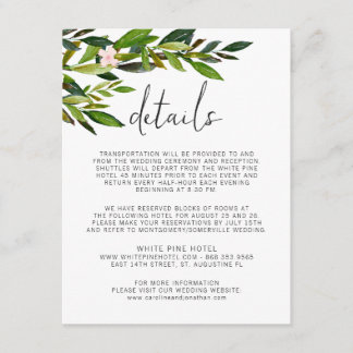 Carte d'accompagnement de faire-part de mariage ve