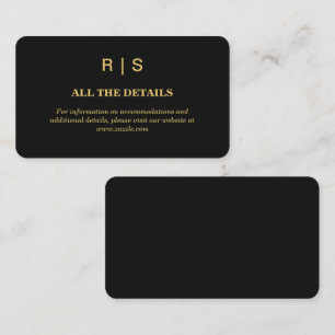 Carte d'accompagnement de luxe noir et or pour mar