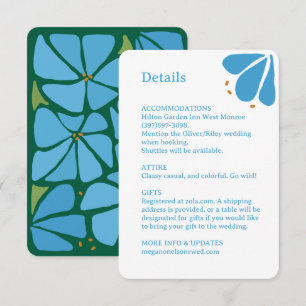 Carte d'accompagnement de mariage à motif de fleur