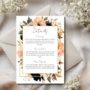 Carte d'Accompagnement de Mariage Florale Élégante
