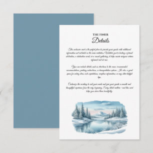 Carte d'accompagnement de mariage hivernal au lac