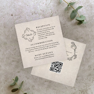 Carte d'accompagnement de mariage minimaliste vint