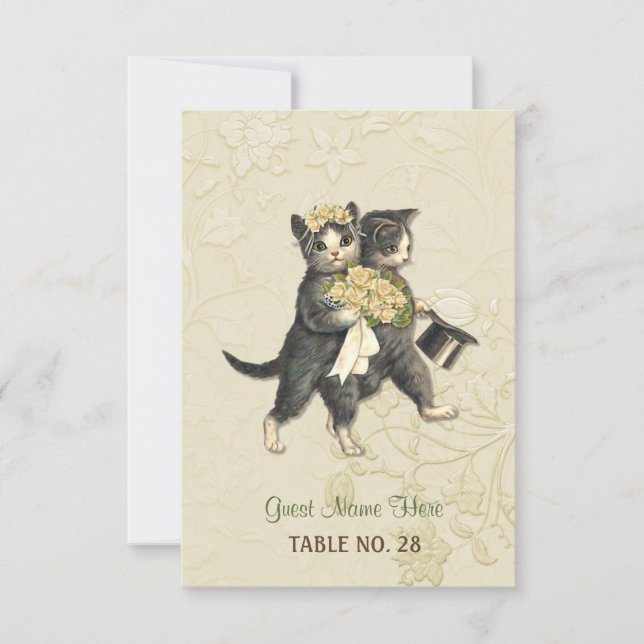Carte d'accompagnement de mariage Posh Cats Ivory  (Devant)