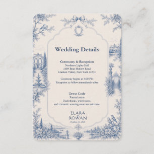 Carte d'accompagnement de mariage Toile de Jouy Ve