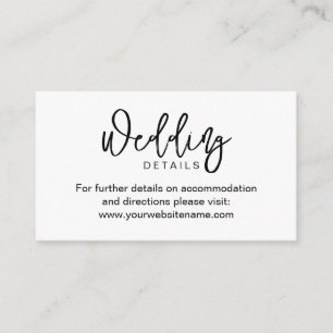 Carte d'accompagnement de site web de mariage chic