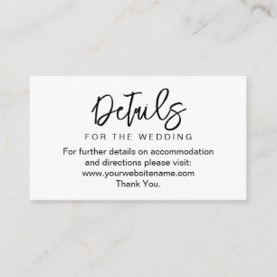 Carte d'accompagnement de site web de mariage Eleg