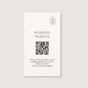 Carte d'accompagnement de site web de mariage QR T