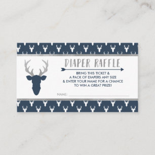 Carte D'accompagnement Déchets, Cerf de forêt, Bleu de marine, Argent