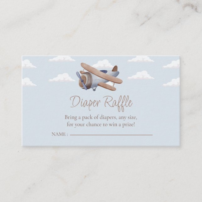 Carte D'accompagnement Déchets d'avion, Baby shower de voyage (Devant)