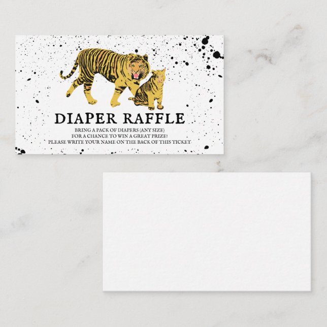 Carte D'accompagnement Déchets de Baby shower neutre Mama Tiger (Devant / Derrière)