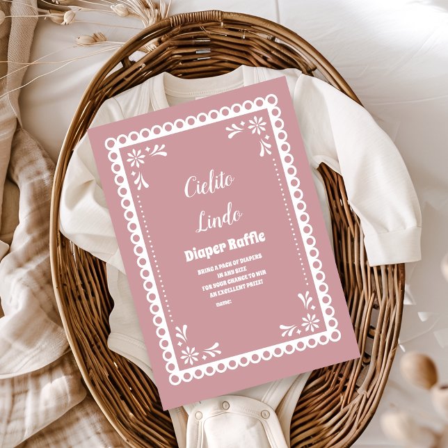 Carte D'accompagnement Déchets Diapper mexicain rose Cielito Lindo (Créateur téléchargé)