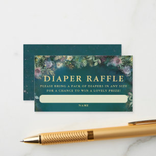 Carte D'accompagnement Déchets Raffle Enchantée Forêt Roses Bois Bébé