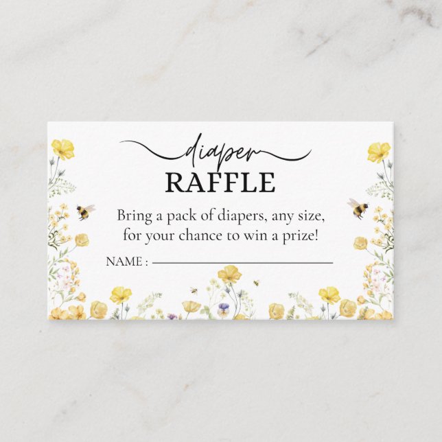 Carte D'accompagnement Déchets Raffle Fleur sauvage Floral Miel Bee (Devant)
