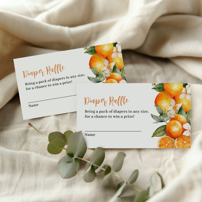 Carte D'accompagnement Déchets Raffle Little Cutie Baby shower orange (Créateur téléchargé)