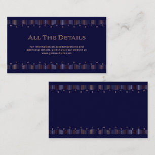 Carte D'accompagnement Déco moderne Détails du Mariage Rose Gold et Nav